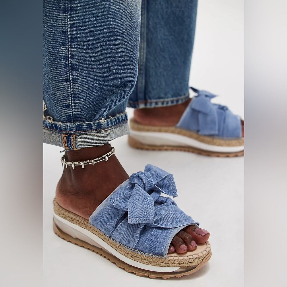 free people Chapmin Bow Espadrille Platform Wedge Sandals